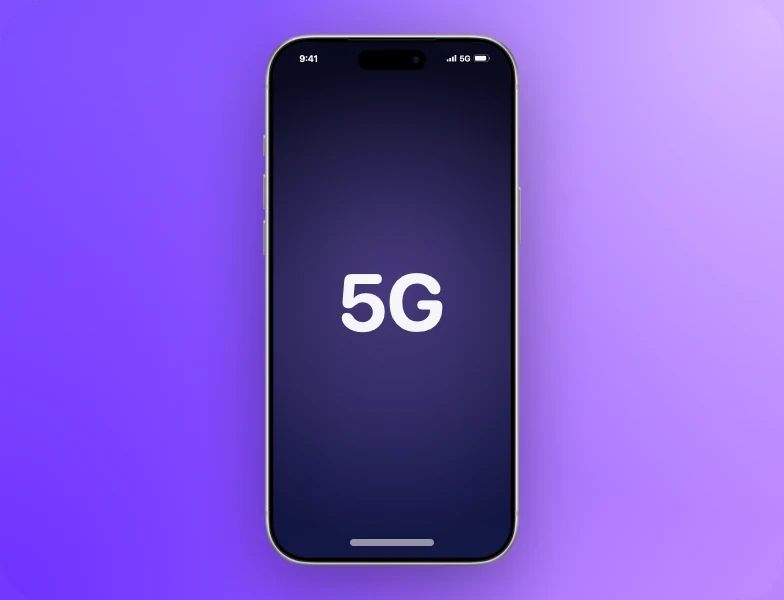 Velo 5G app showing 5G enabled on an iPhone